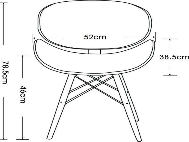 DSW Faux Leather Eiffel Dining Office Chair with Walnut Finish in a Retro Style - Image 13