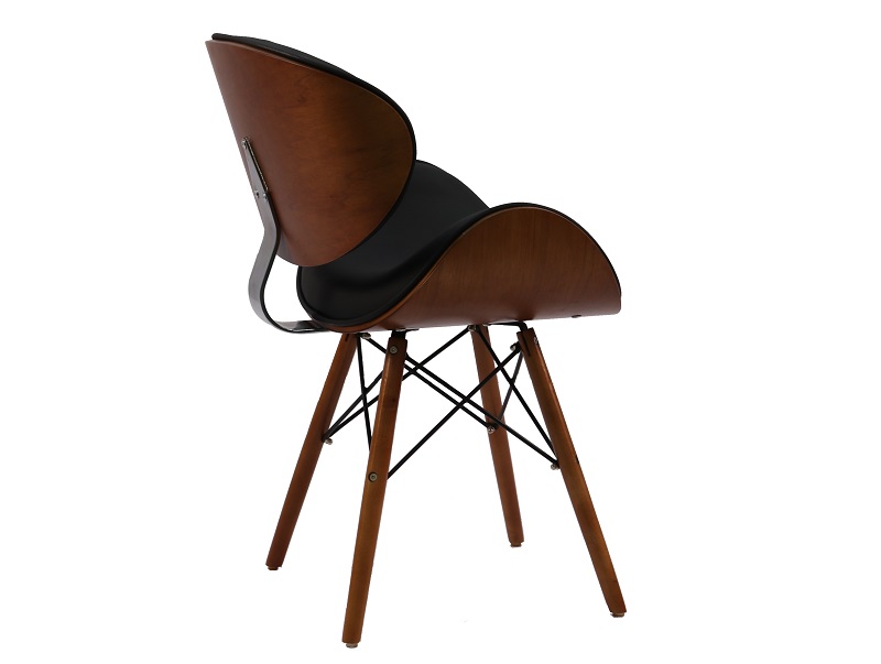 DSW Faux Leather Eiffel Dining Office Chair with Walnut Finish in a Retro Style - Image 5