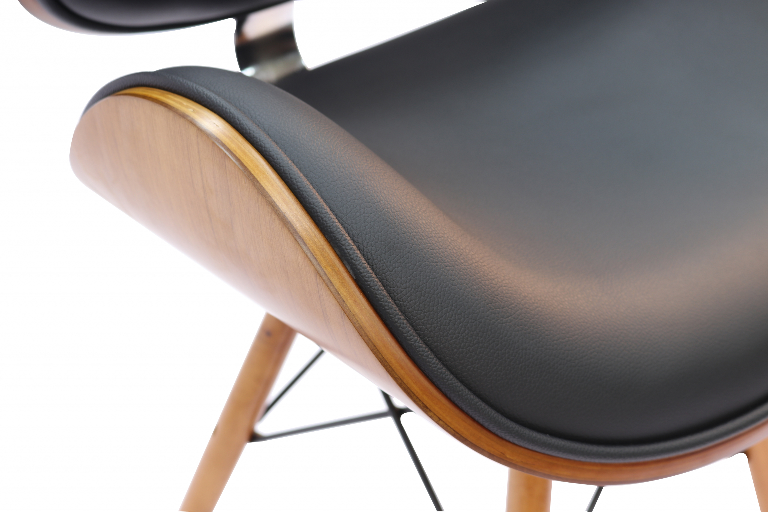 DSW Faux Leather Eiffel Dining Office Chair with Walnut Finish in a Retro Style - Image 12